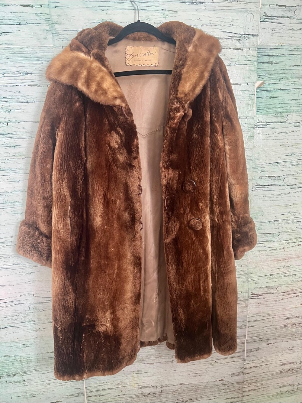 Vintage Eaton’s Fur Salon Brown Fur Coat-Made in Canada| Classic Luxury